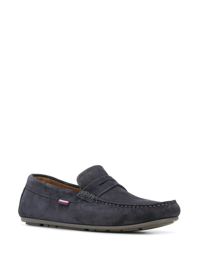Shop Tommy Hilfiger Round Toe Loafers In Blue