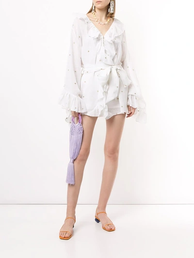 Shop Bambah Ruffled Mini Dress In White