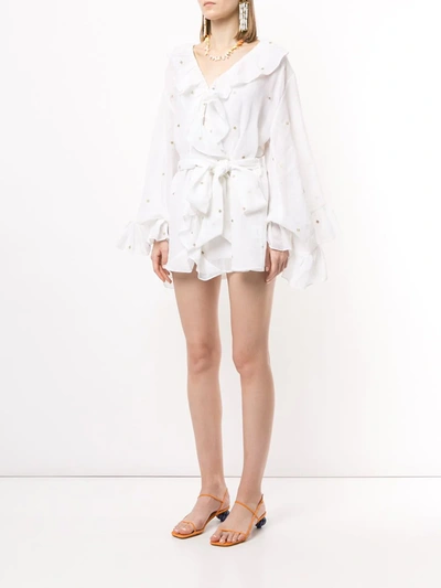 Shop Bambah Ruffled Mini Dress In White