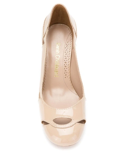 Shop Sarah Chofakian Bruxelas Patent Leather Pumps In Neutrals