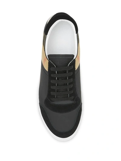 Shop Burberry House Check Low-top Sneakers In Black