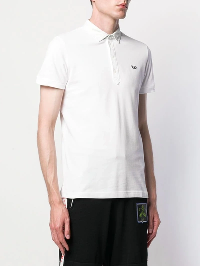 Shop Diesel T-miles-new Polo Shirt In White