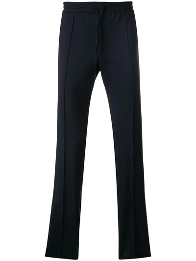 Shop Valentino Piping Trousers In Blue