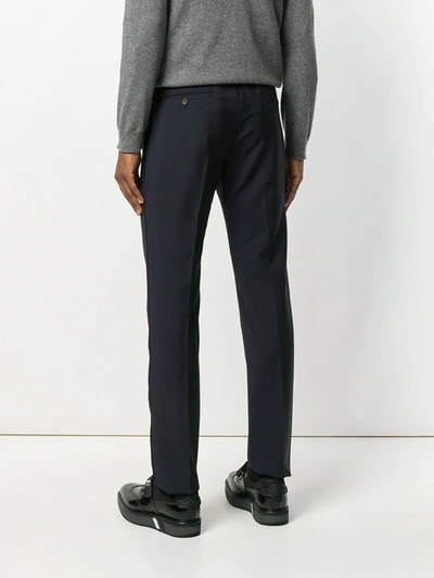 Shop Valentino Piping Trousers In Blue