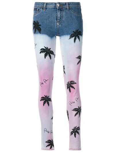 Shop Philipp Plein Aloha Plein Skinny Jeans In Blue