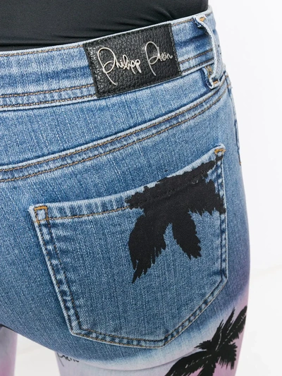 PHILIPP PLEIN ALOHA PLEIN紧身牛仔裤 - 蓝色