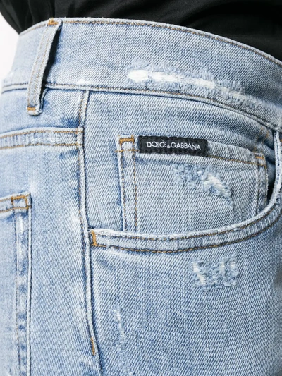 Shop Dolce & Gabbana Stonewashed Effect Straight Jeans In Blue