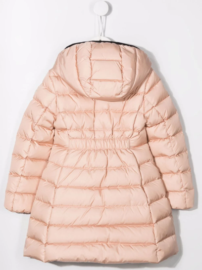 Shop Moncler Charpal Hooded Down Coat In Pink