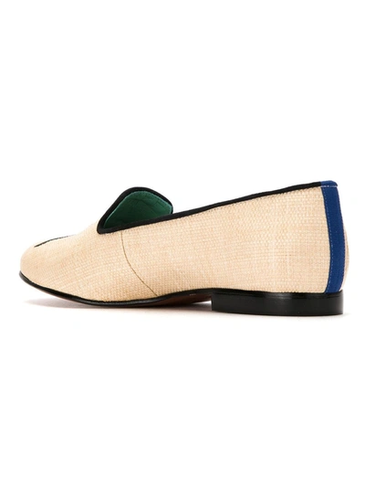Shop Blue Bird Shoes Leather And Straw Tucano Loafers In Neutrals
