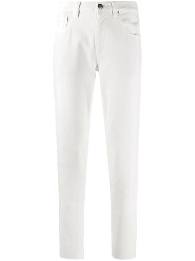 Shop Brunello Cucinelli High-rise Cropped Jeans In White