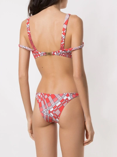 Shop Amir Slama Geometric Print Bikini Set In Red