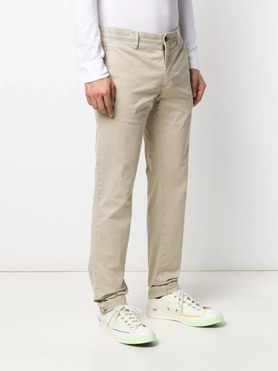Shop Incotex Straight-leg Chinos Trousers In Neutrals