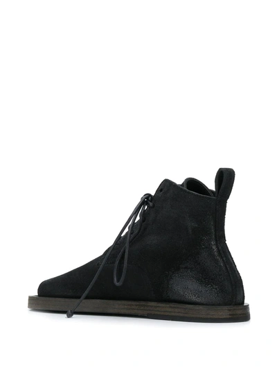 Marsèll Open Toe Flat Desert Boots In Black