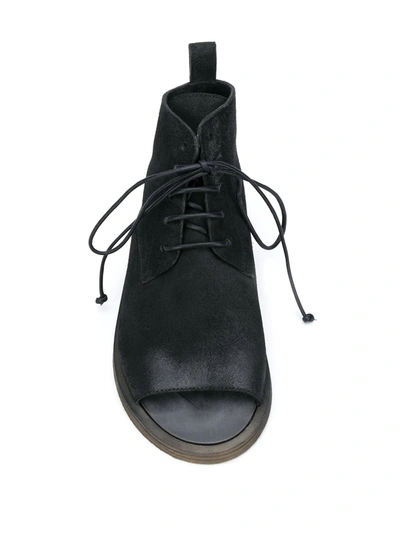 Marsèll Open Toe Flat Desert Boots In Black