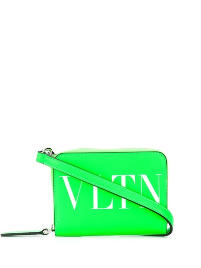 Shop Valentino Vltn Print Shoulder Bag In Green