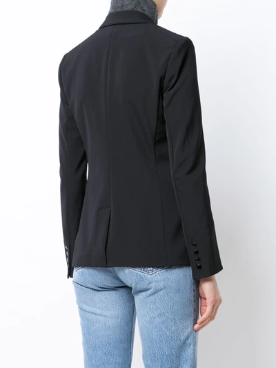 Shop Veronica Beard Zip Pocket Single-breasted Blazer In Black