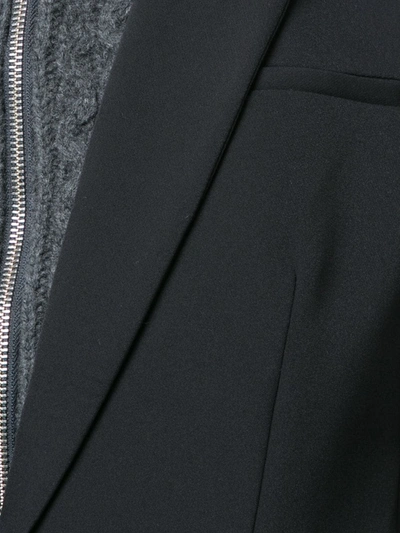 Shop Veronica Beard Zip Pocket Single-breasted Blazer In Black