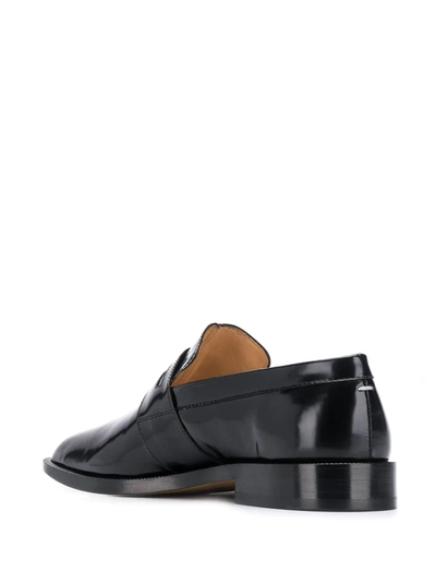 Shop Maison Margiela Tabi Leather Loafers In Black