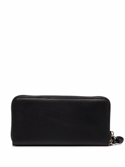 Chloé Alphabet Zip-around Leather Wallet In Black