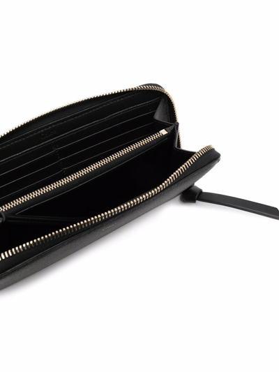 Chloé Alphabet Zip-around Leather Wallet In Black