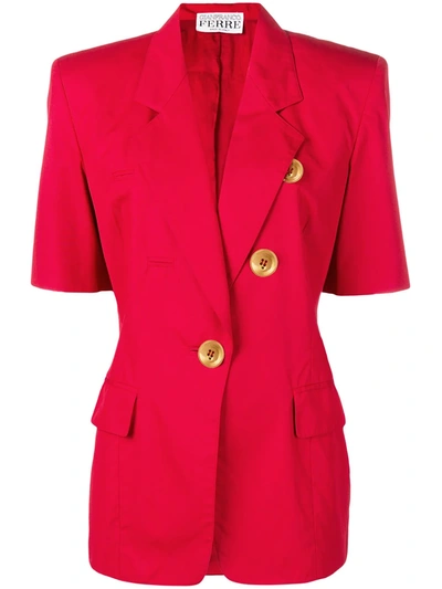 Pre-owned Gianfranco Ferre Vintage 1980's Shirt-style Jacket In Red