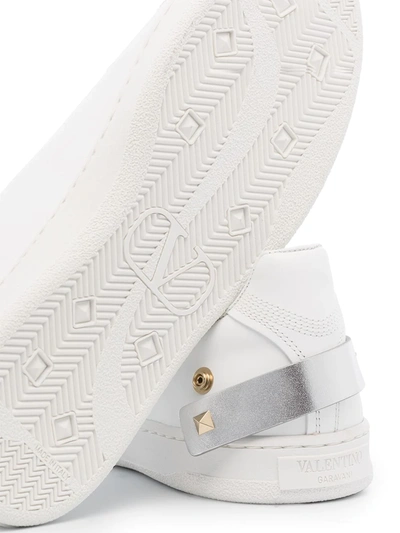 Shop Valentino Backnet Perforated Vlogo Sneakers In White