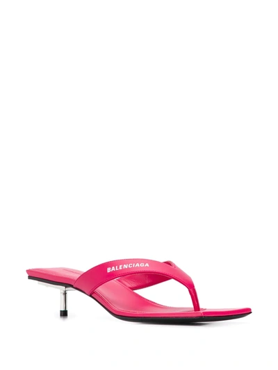 Shop Balenciaga Structured Low-heel Sandals In Pink