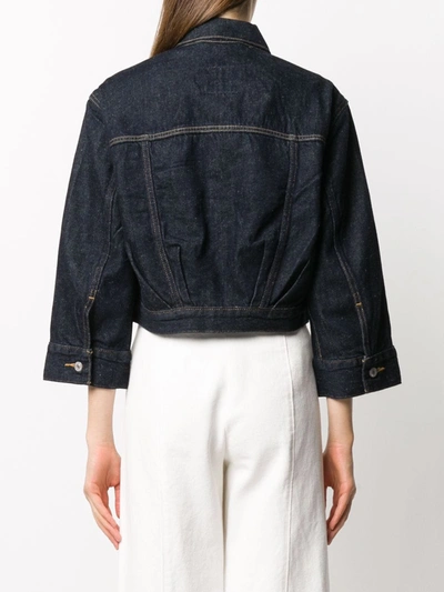 Shop Levi's Cropped Denim Jacket In Black