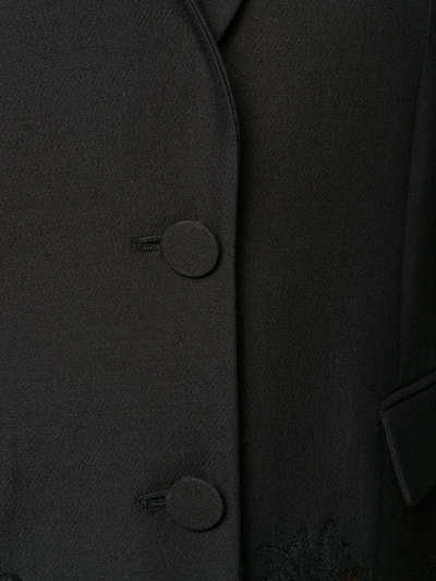 Shop Valentino Lace Panel Blazer In Black