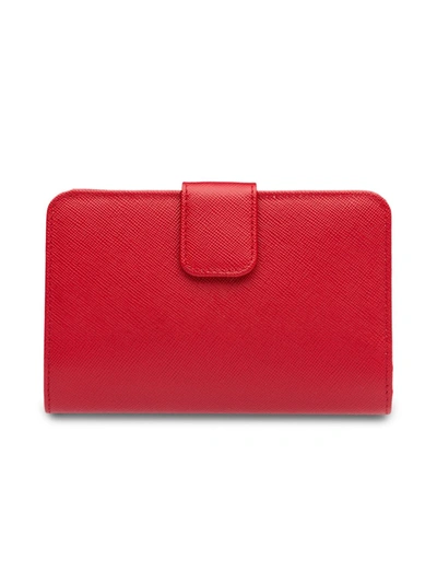 Shop Prada Logo-plaque Folding Wallet In Red