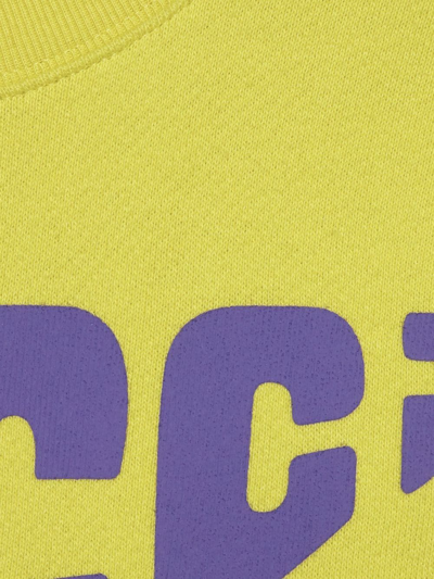 Shop Gucci Logo-print Long-sleeve Sweatshirt In Yellow