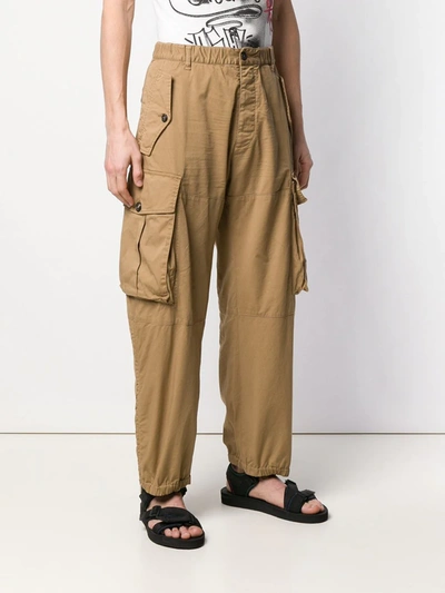 Shop Dsquared2 Wide-leg Cargo Trousers In Brown