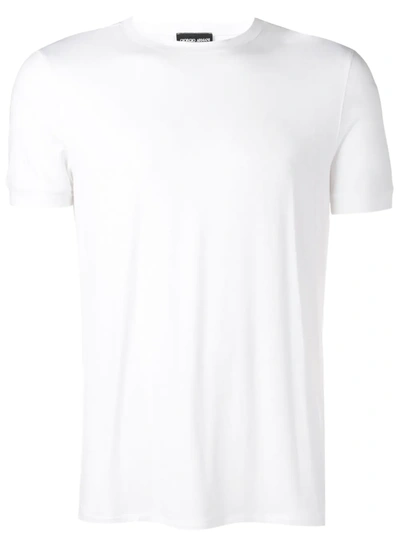 Shop Giorgio Armani Simple T-shirt In White