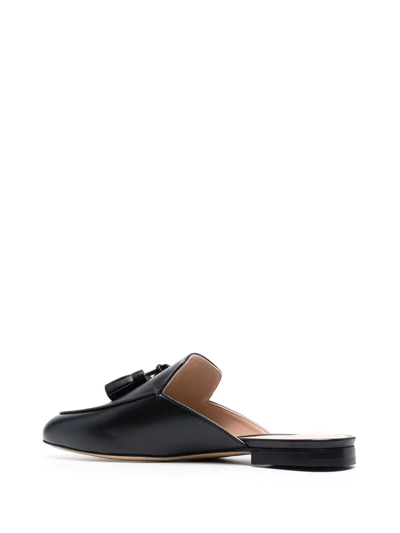 Shop Scarosso Giorgina Tassel-detail Mules In Black