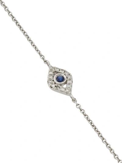 Shop Sydney Evan 14kt White Gold Eye Sapphire And Diamond Bracelet