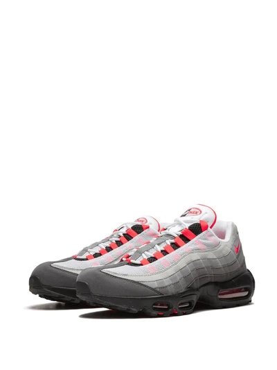 Shop Nike Air Max 95 Og "solar Red" Sneakers In Grey