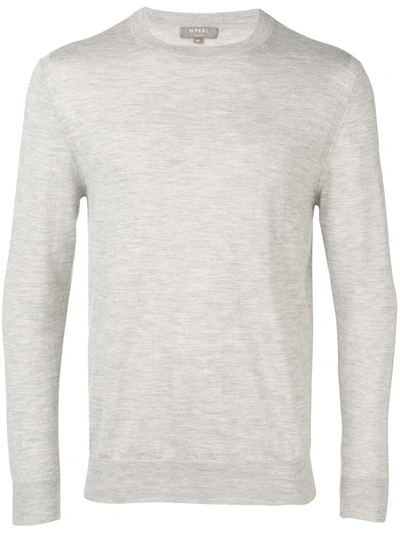 Shop N•peal Round-neck Cashmere-blend Jumper In Neutrals