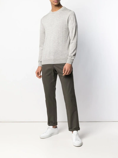 Shop N•peal Round-neck Cashmere-blend Jumper In Neutrals