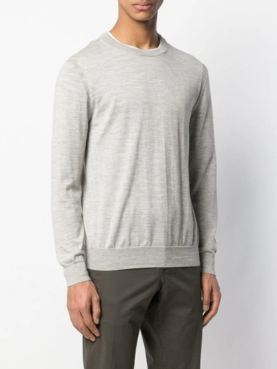 Shop N•peal Round-neck Cashmere-blend Jumper In Neutrals