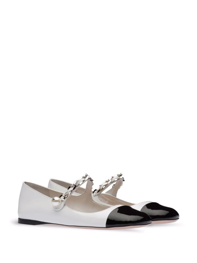 Miu Miu Patent Leather Ballerina Pumps In Multi