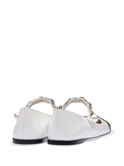 Miu Miu Patent Leather Ballerina Pumps In Multi