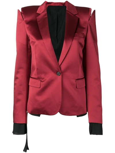 Shop Ben Taverniti Unravel Project Deconstructed Blazer In Red