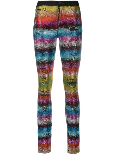 Shop Philipp Plein Rainbow Crystal Jeans In Black