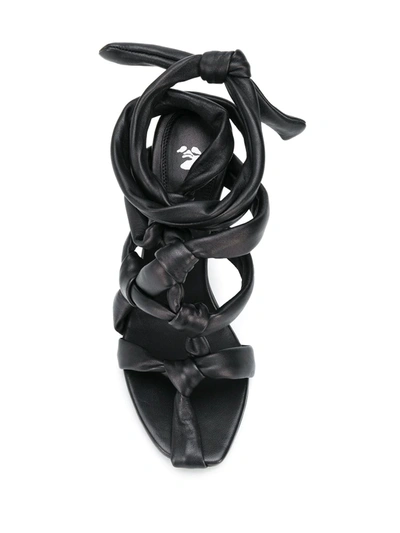 Shop Off-white Knotted Strappy Sandals In Black