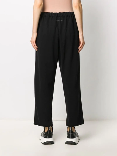 Shop Mm6 Maison Margiela Wide Leg Trousers In Black