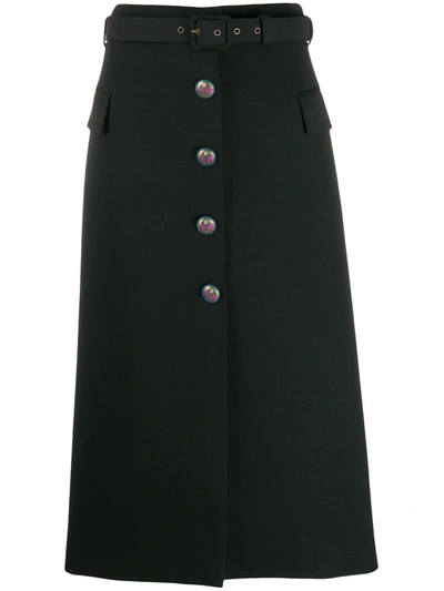 Shop Givenchy Mid-length Skirt With Blazon Buttons In Black