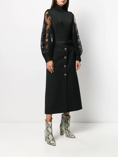 Shop Givenchy Mid-length Skirt With Blazon Buttons In Black