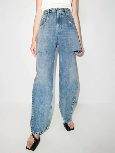 SIDE SLASHED STRAIGHT JEANS