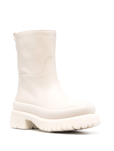 Valentino Garavani Woman Ankle Boots Ivory Size 6 Soft Leather In Neutrals