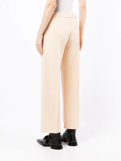 Shop Jil Sander Wide-leg Wool Trousers In Neutrals